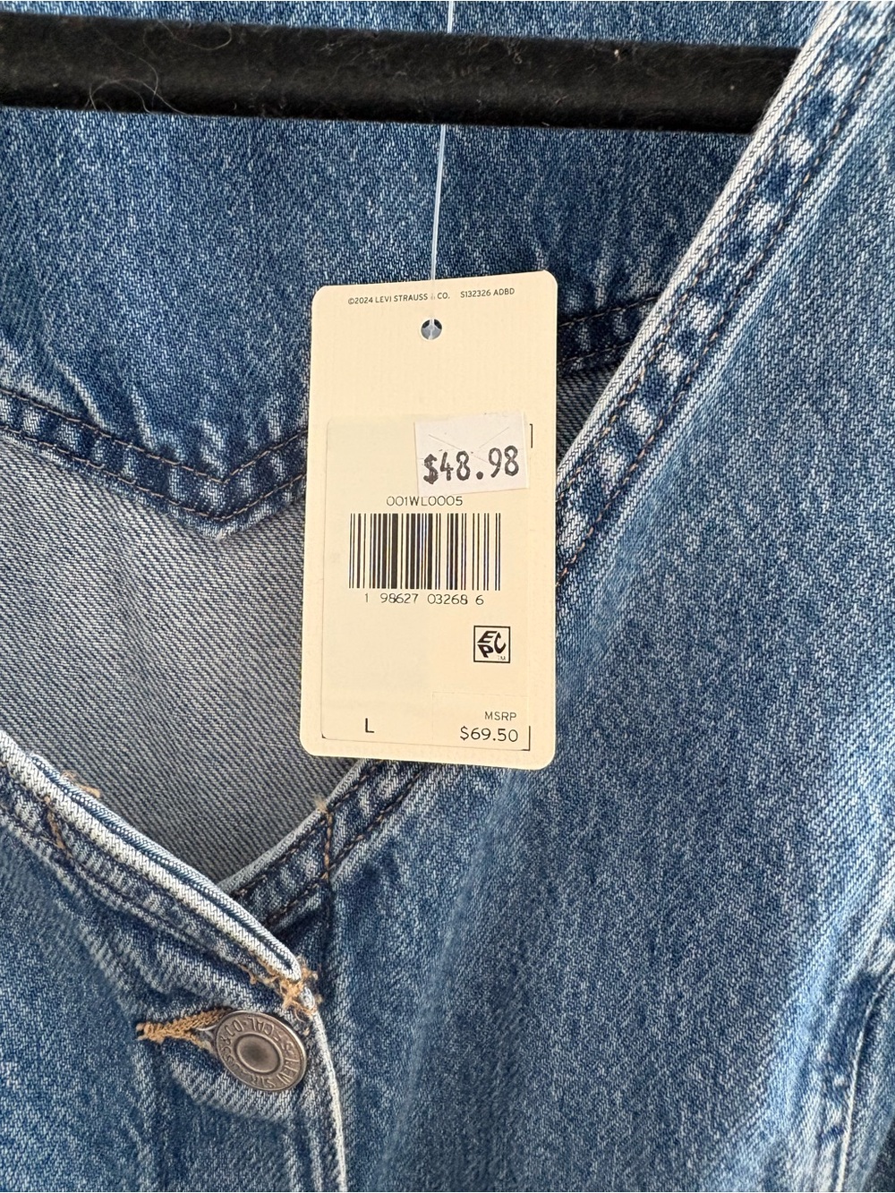 Levi’s Button-Front Denim Sleeveless Dress - Picture 3 of 3